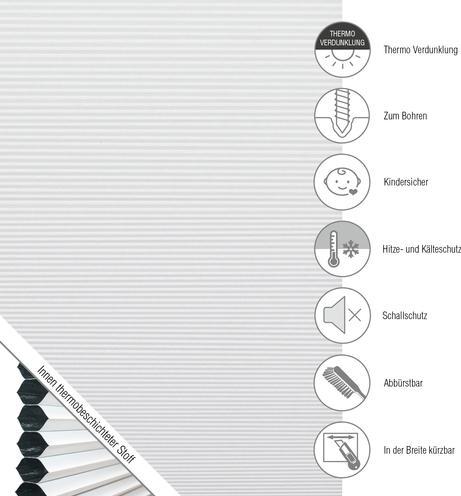 Immagine prodotto Gardinia Tenda plissettata a nido d'ape Concept 80 x 210 cm, bianca (80 x 210 cm)