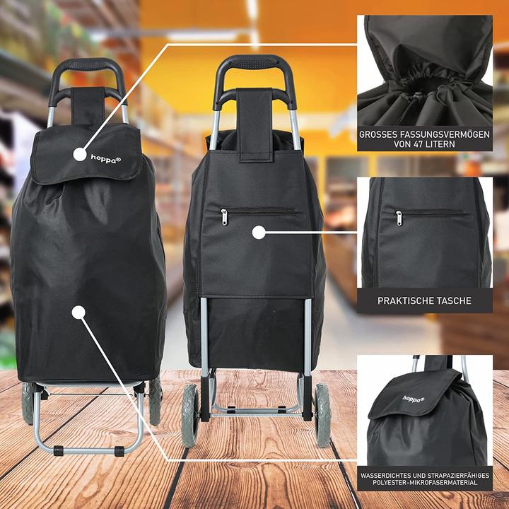 Image du produit Hoppa 47L Chariot à provisions stable Noir