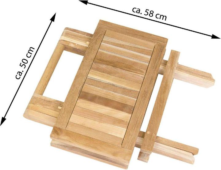 Produktbild VCM Balkontisch Gartentisch Teakholz Beistelltisch klappbar natur 50 x 50 cm (50 cm)