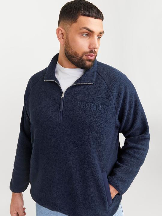 Actual product image Jack & Jones Plus Size Unicoloured Fleece Sweatshirt Fleece Sweatshirt (7XL)
