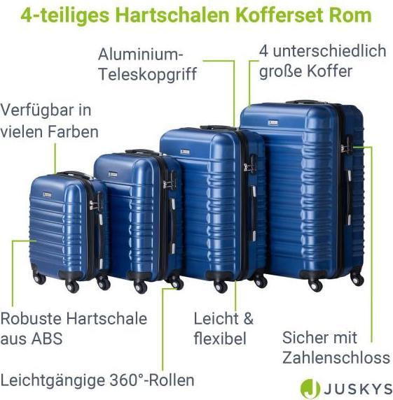 Image du produit Juskys Set de valises rigides Rome (120 l, Bagage à main (jusqu'à 50l), M (50 - 90l), L (90 - 115l), XL (à partir de 115l))