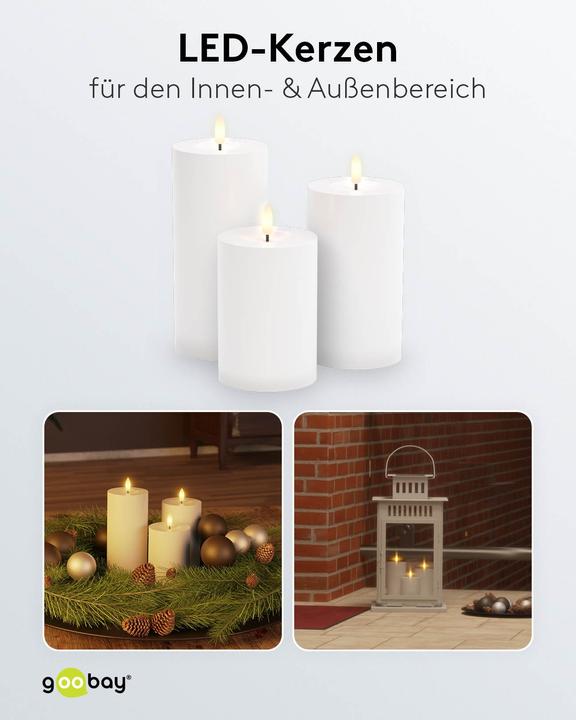 Produktbild Goobay 3er-Set LED-Kerzen (3 x)
