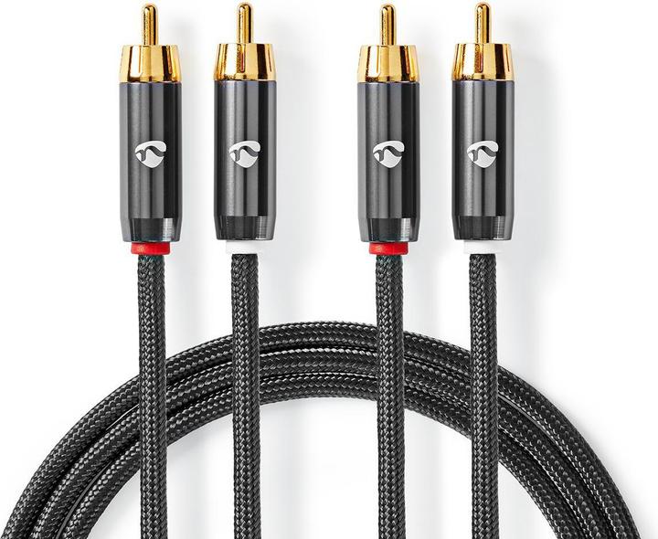 Immagine prodotto Nedis Cavo audio stereo 2X spinotti RCA 2X spinotti RCA placcati in oro 5,00 m rotondo grigio / grigio (5 m)