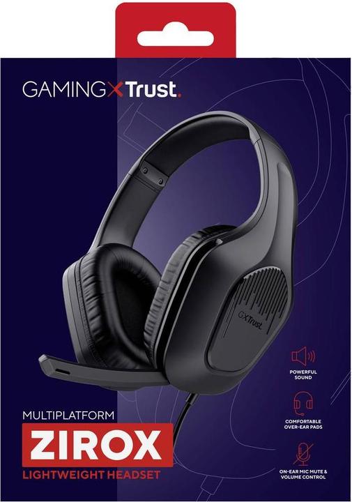 Produktbild Trust GXT415 ZIROX HEADSET – BLACK (Kabelgebunden)