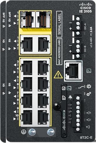 Immagine prodotto Cisco Catalyst IE3105 Managed L2 Gigabit Ethernet (10/100/1000) Nero (10 Porti)