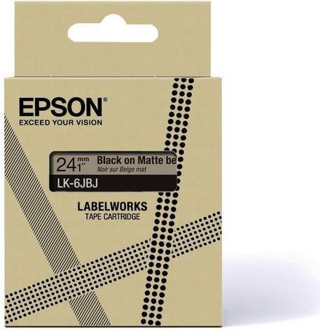 Immagine prodotto Epson LabelWorks LK-6JBJ - Nero su opaco (2.40 cm, Nero, Beige)