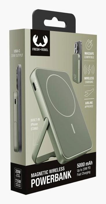 Image du produit Fresh'N Rebel Fresh 'n Rebel Powerbank 5000 mAh Green (5000 mAh, 20 W, 19.25 Wh)