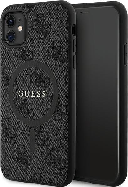 Actual product image Guess GUHMN61G4GFRK iPhone 11 6.1" / Xr czarny/black hardcase 4G Collection Leather Metal Logo MagSa (Apple iPhone XR, Apple iPhone 11)