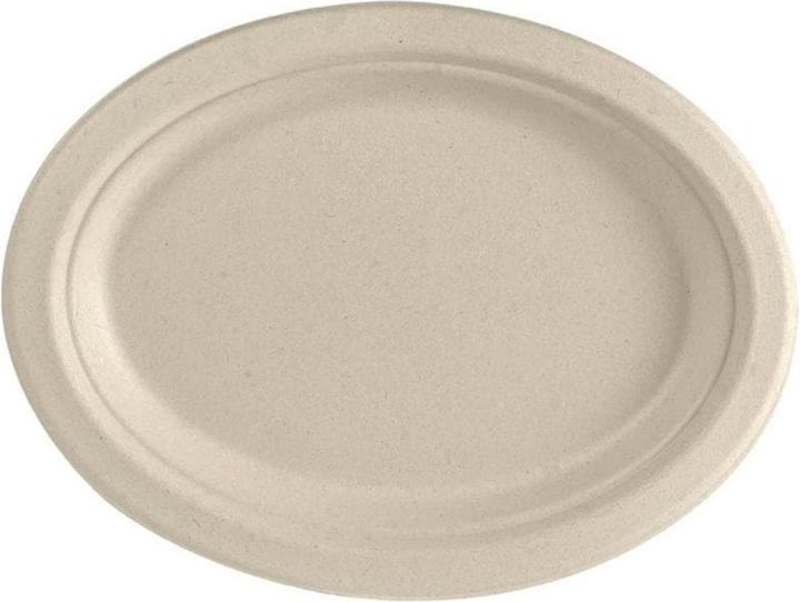 Produktbild Duni Teller oval 26 cm Braun - uncoated Braun Bagasse 260x200x20 (50 x)