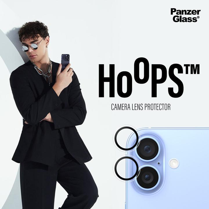 Produktbild PanzerGlass Hoops Transparent Lens Protector iPhone '24 6.1"/ 6.7" (1 Stück, Apple iPhone 16 Plus, Apple iPhone 16)