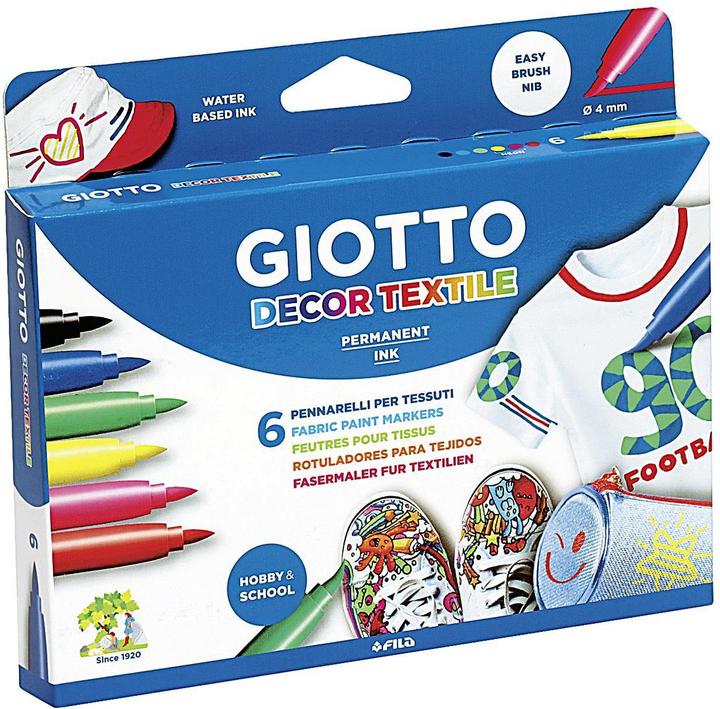 Image du produit Giotto Feutre de coloriage 'Decor Textile (125 mm, 6 x)