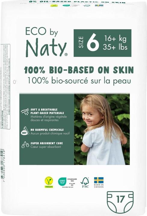 Naty Biowindel (Gr. 6, Tragepack, 17 Stück)
