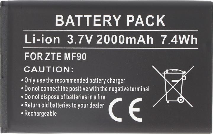 Image du produit AccuCell Akku ZTE MF90 (1 pcs, Spécifique à l'appareil, 2000 mAh, Piles rechargeables + chargeur)