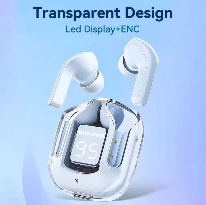 Produktbild PhoneLook Kabellose Bluetooth-Kopfhörer 5.3 Crystal Pods TWS In-Ear transparent + LED-Anzeige (Kabellos)