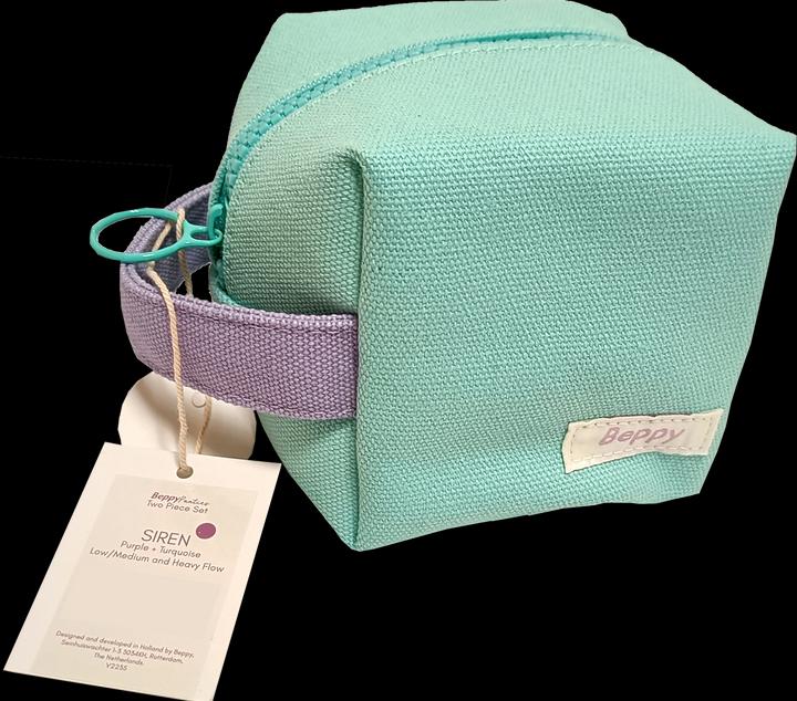 Beppy Panties «SIREN» Lila/Türkis, Grösse S, zwei Menstruations-Slips mit Waschtasche und Aufbewahrun (S)