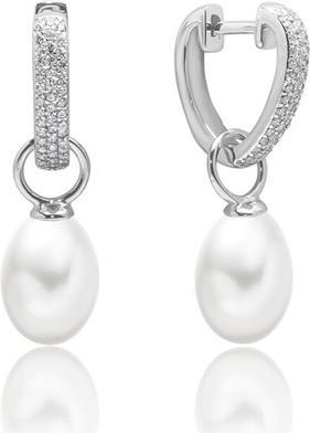 Silvego Silver earrings with white natural pearl 2in1 GRP18110EW