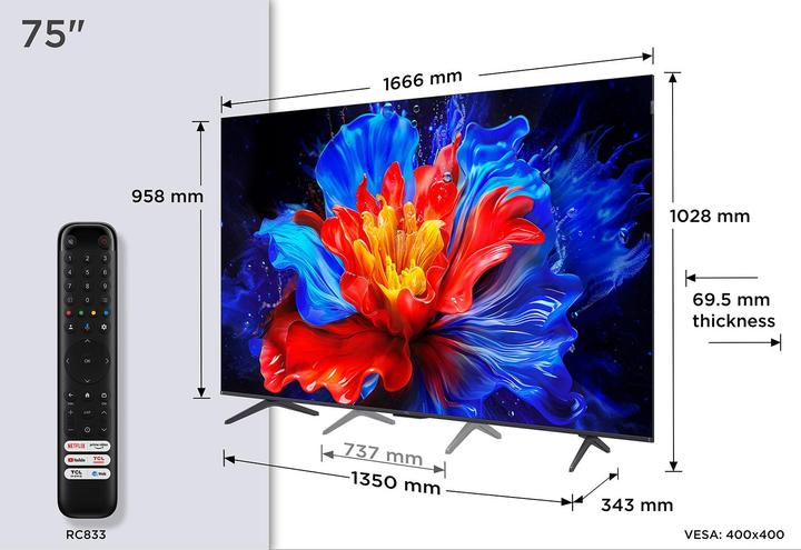 Produktbild TCL 75P8K (75", QLED, 4K, 2025)