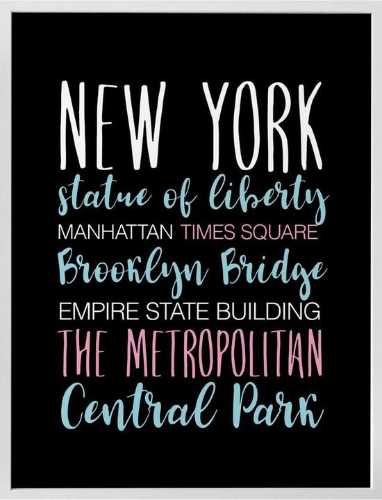 Actual product image Trenddeko New York words (120 x 150 cm)