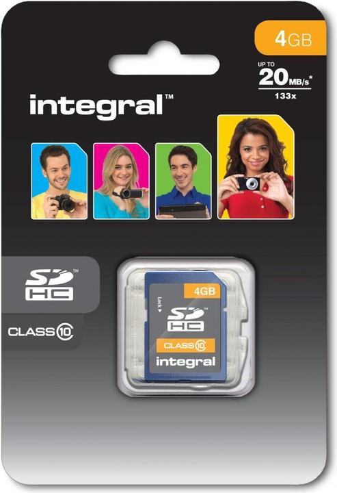 Image du produit Integral Memory Sdhc (4 Go, SDHC, U1, UHS-I)