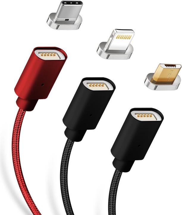 Atra 3-in-1 magnetic USB cable (1 m, USB 2.0)