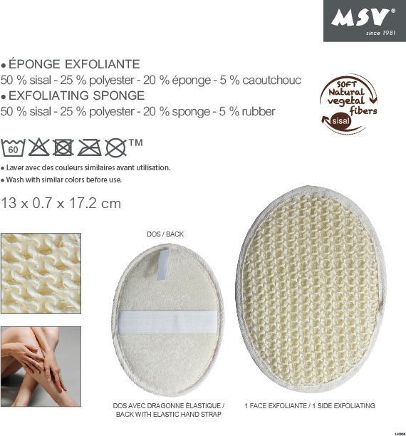 Immagine prodotto MSV Spugna esfoliante in sisal 20 x 13,5 cm, bianco