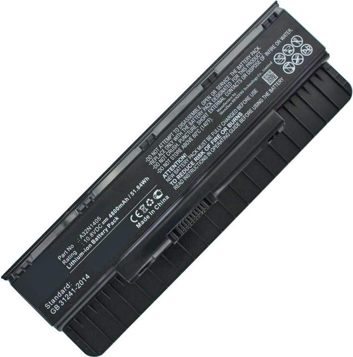 Image du produit ASUS Akku A32N1405, N551 Series, N751 Series, ROG G551 (6 cellules, 4800 mAh)
