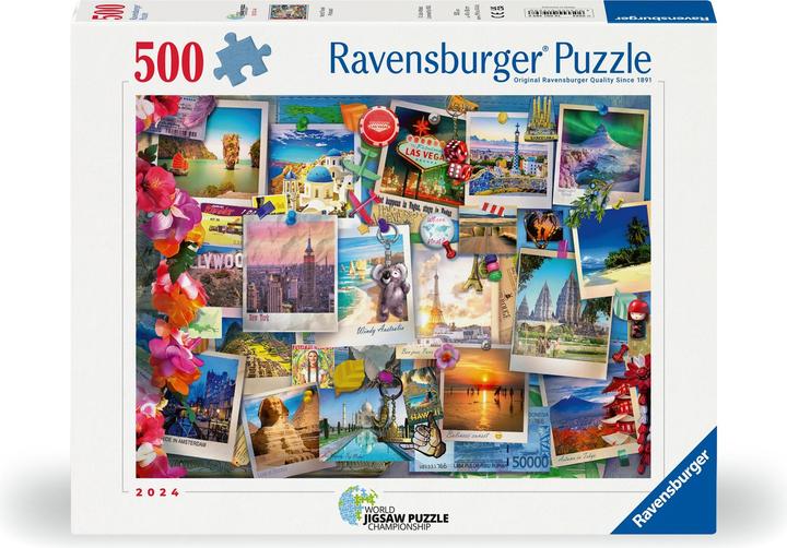Actual product image Ravensburger Adult puzzle 500 Teile - World Travel Pinboard (500 pieces)