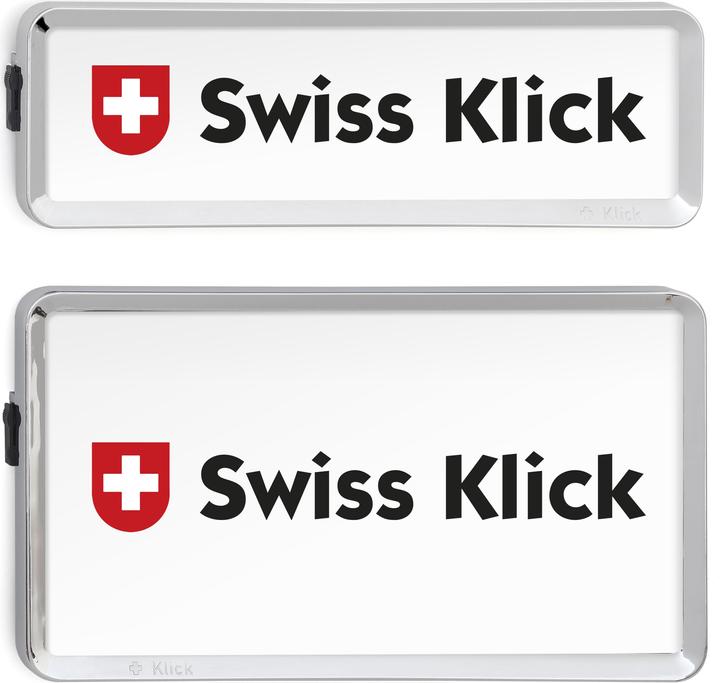 Swissklick Wechselnummernrahmenhalter-Set Hochformat 30x8cm 30x16cm (Front + Heck, Hochformat, Langformat)