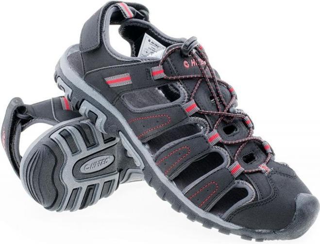 Hi-Tec Schwarze und rote Tiore-Sandalen für Herren, Grösse 44 (44)
