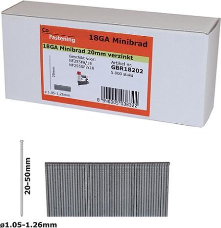 Produktbild Co-Fastening GBR18252 Minibrads spijker 18ga gegalvaniseerd - 25 mm