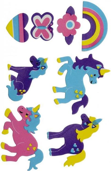 Glorex Sponge rubber sticker 28 pcs unicorn, self-adhesive