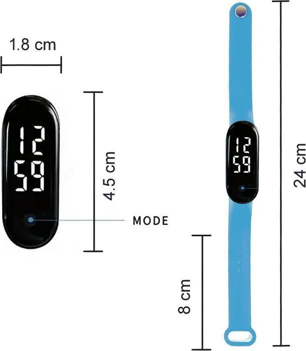 Image du produit Cbx Montre numérique à LED avec bracelet en silicone Affichage 12 heures
