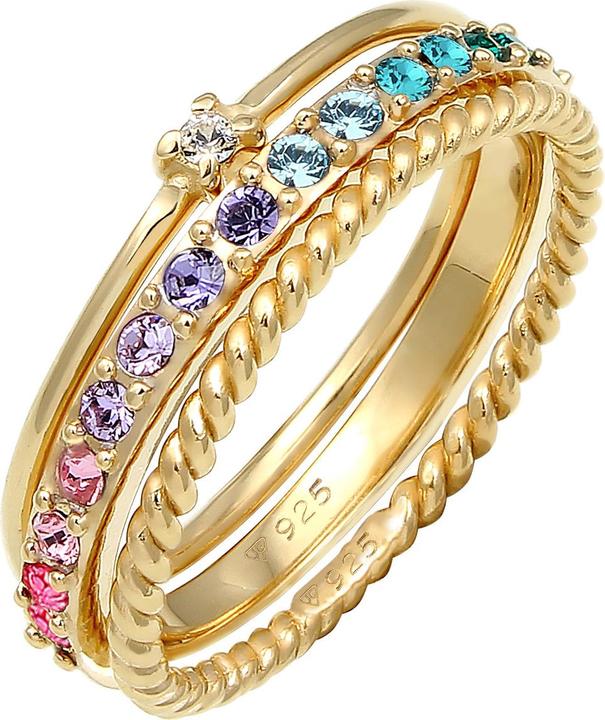 Produktbild Elli Kristall Ring, Multi-Color, Ring Set (66, 925 Silber)