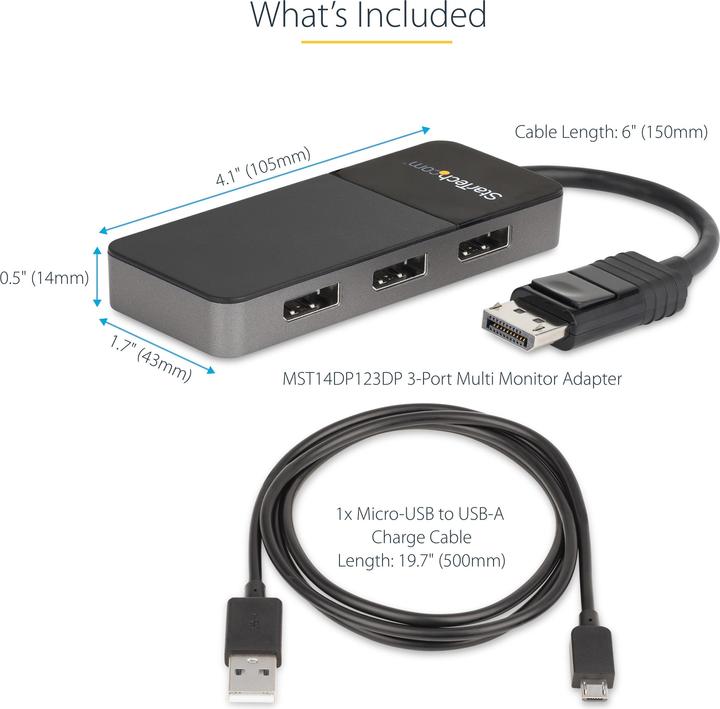 Image du produit StarTech Plate-forme portuaire DisplayPort 3 (USB-A, 3 Ports)