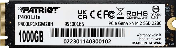 Actual product image Patriot P400 Lite (1000 GB, M.2 2280)