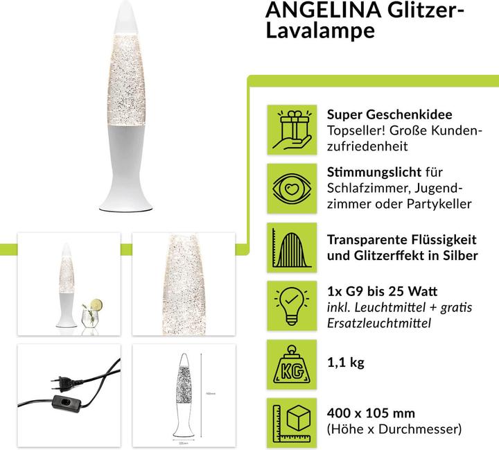 Actual product image Licht-Erlebnisse Lava lamp Roxy (210 lm, G9)