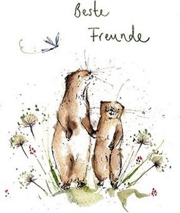 Actual product image Taurus Kunstkarten Postcard Watercolour Marmots