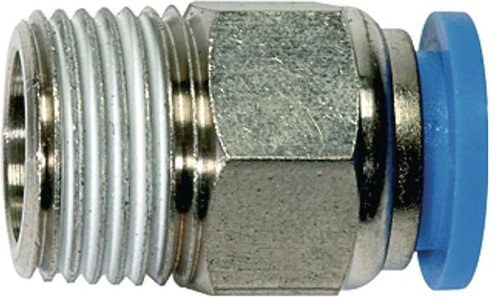 Produktbild Riegler Gerade Steckverschraubung Blaue Serie Außengewinde R 1/8 ″ SW 12 mm m. Gewindebeschichtung u.6-ka... (6 mm)