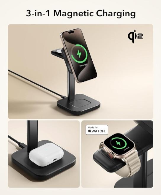 Actual product image ESR HALOLOCK - 3in1 Charging Set (15 W)