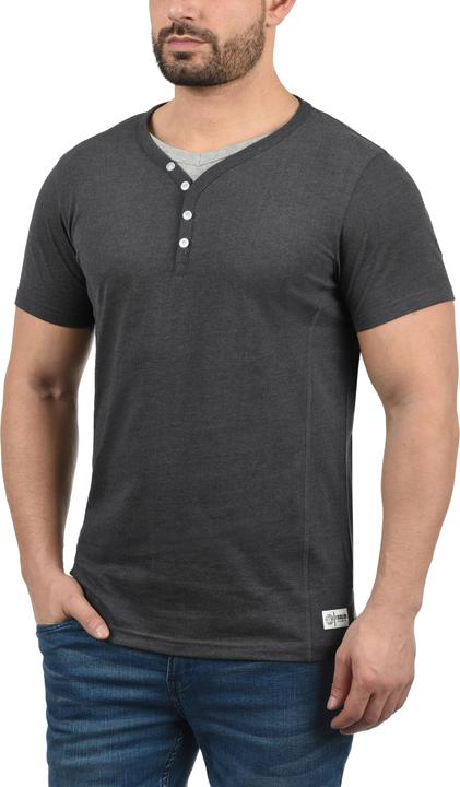 Actual product image Solid Dorian Men's T-Shirt Short Sleeve Shirt Tee With Grandad-Neck (S)
