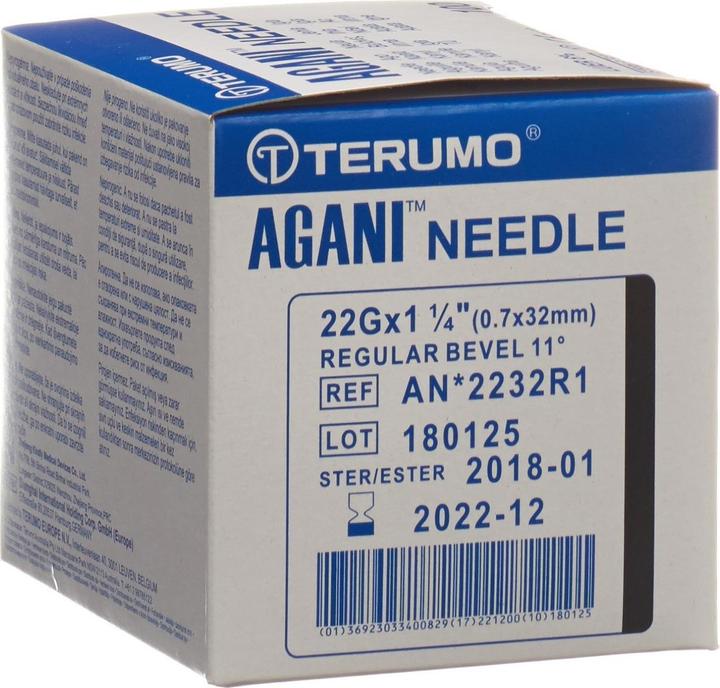 Terumo Agani Einmalkanüle 22G 0.7x32mm schwarz (100 Stk)