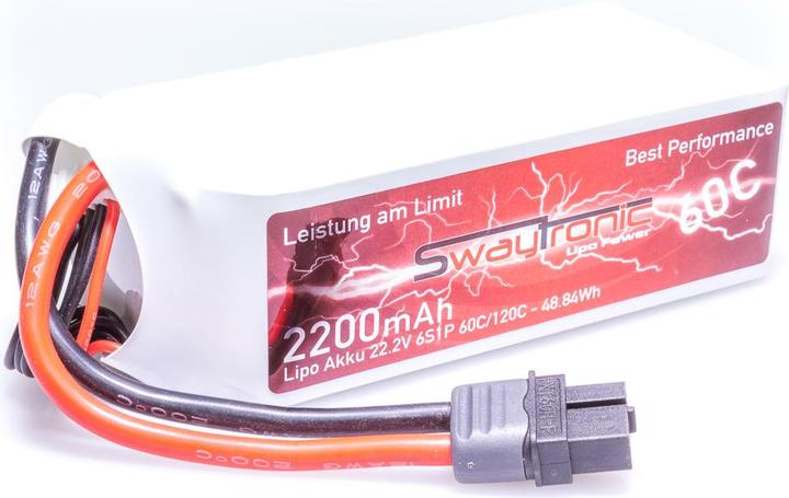 Image du produit Swaytronic 6S 22.2V 2200mAh 60C/120C XT60 (22.20 V, 2200 mAh)