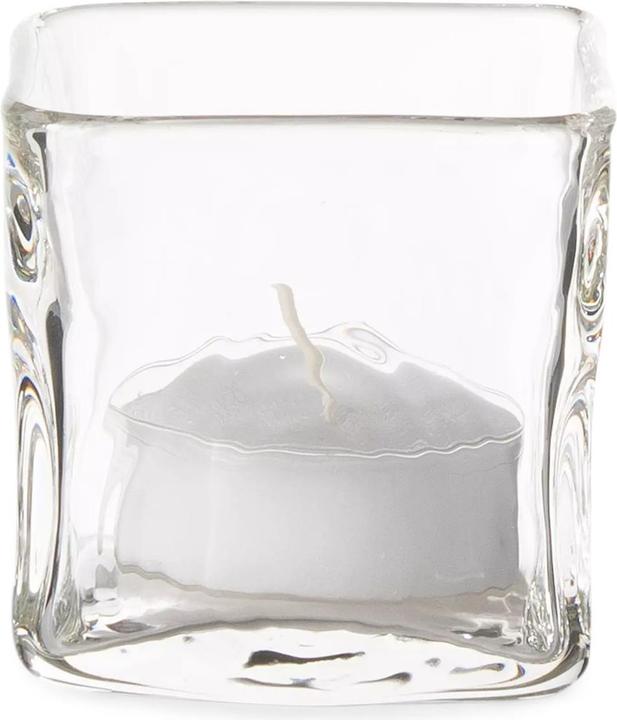 Glasi Hergiswil Teelichthalter in Würfel-Form (9 x 9 cm)