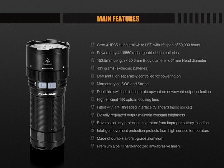 Image du produit Fenix Fd65 (15.25 cm, 3800 lm)