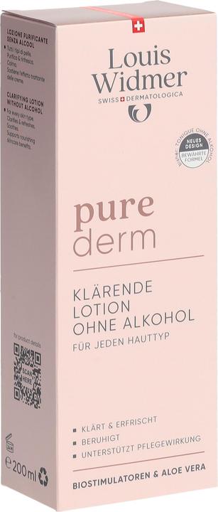 Actual product image Widmer Louis Purederm klärende Lotion ohne Alkohol 200 ml (Cleansing lotion, 200 ml)