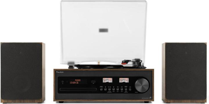Actual product image Audizio Platenspeler met speakers - Boston platenspeler Bluetooth, CD speler en DAB (Manual)
