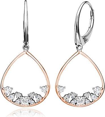Moiss Stunning bicolor earrings with crystals E0001317 (L)
