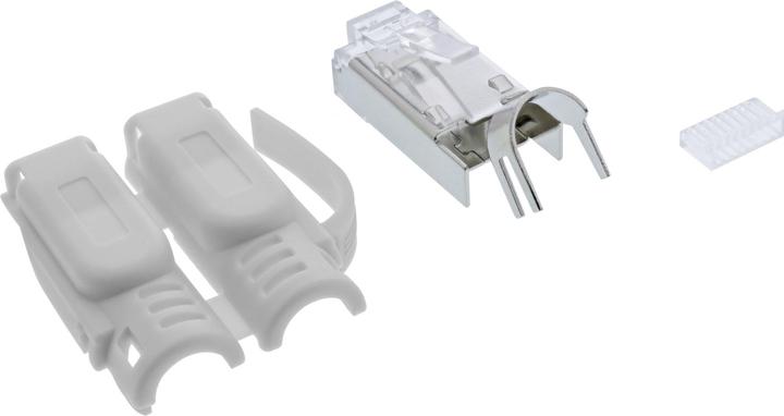 Immagine prodotto InLine Confezione da 10 connettori a crimpare ® Cat.6A RJ45 schermati, con protezione da piegatura e (Connettore del cavo di rete)
