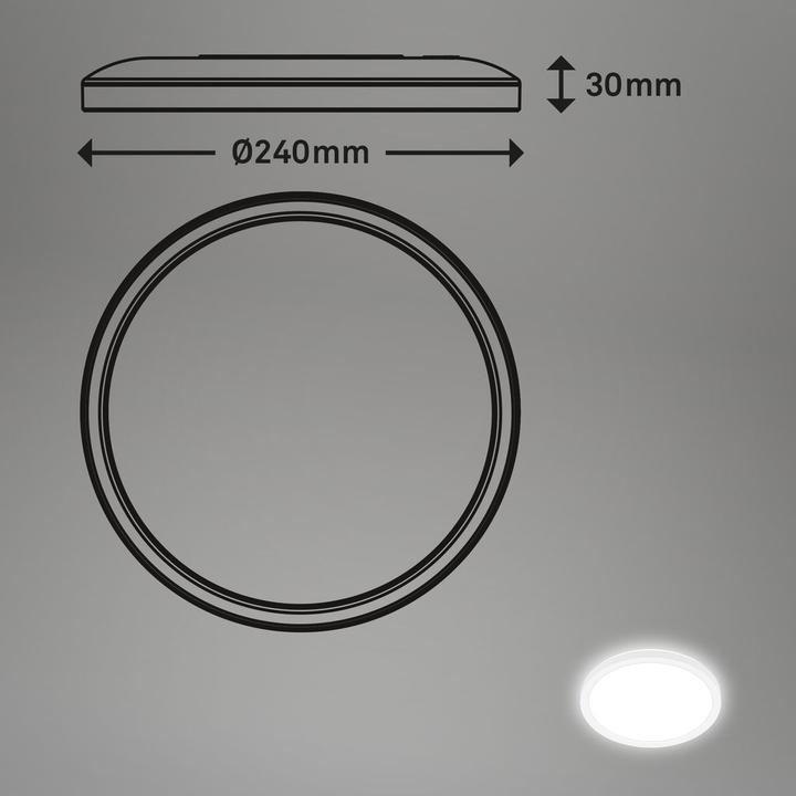 Produktbild Briloner Ultra flat LED Panel with backlight effect + Microwave, IP44, white (1900 lm)