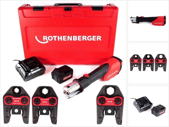 Image du produit Rothenberger SET de mâchoires de sertissage ROMAX 4000 SV15-22-28 mm, 1x 4.0 Ah